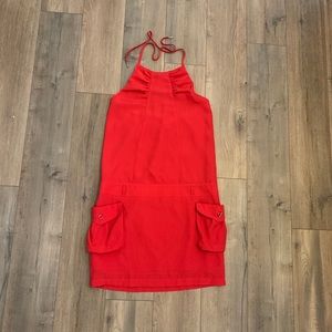Fabulous red halter dress. Made in Italy.